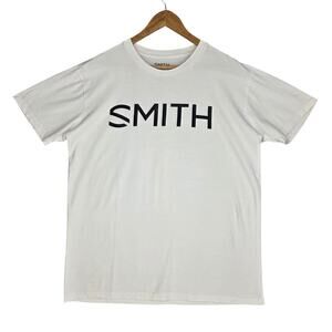SMITH OPTICS MEN'S ESSENTIAL MIDWEIGHT BLACK LOGO COTTON T‑SHIRT – SIZE LARGE